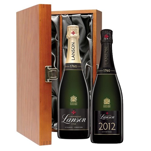 Lanson Le Vintage & Lanson Le Black Label Brut Double Luxury Gift Boxed Champagne